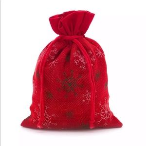 Snowflakes Faux Burlap Gift Bag 6" X 8"